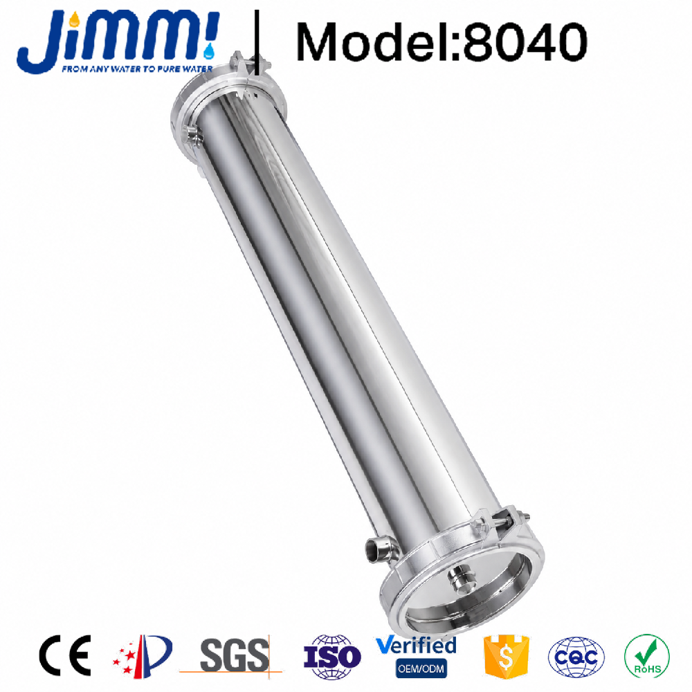 JIMMI High-Pressure 316L SS Membrane Housing 4040 (600 PSI)