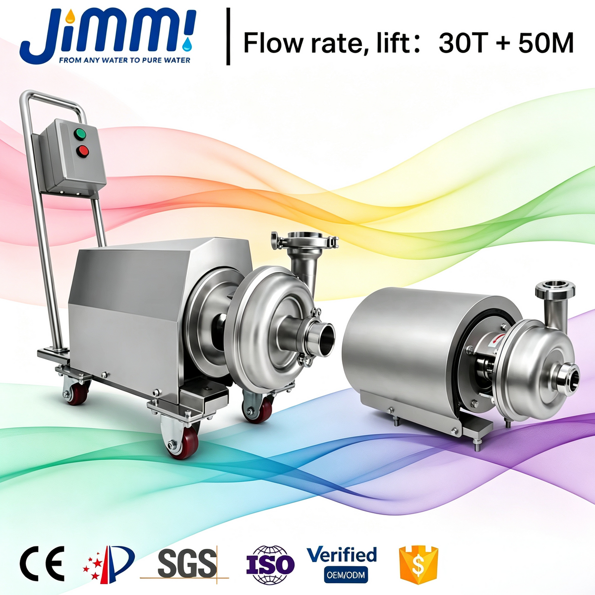 JIMMI Acid & Alkali Corrosion-Resistant Stainless Steel Centrifugal Pump