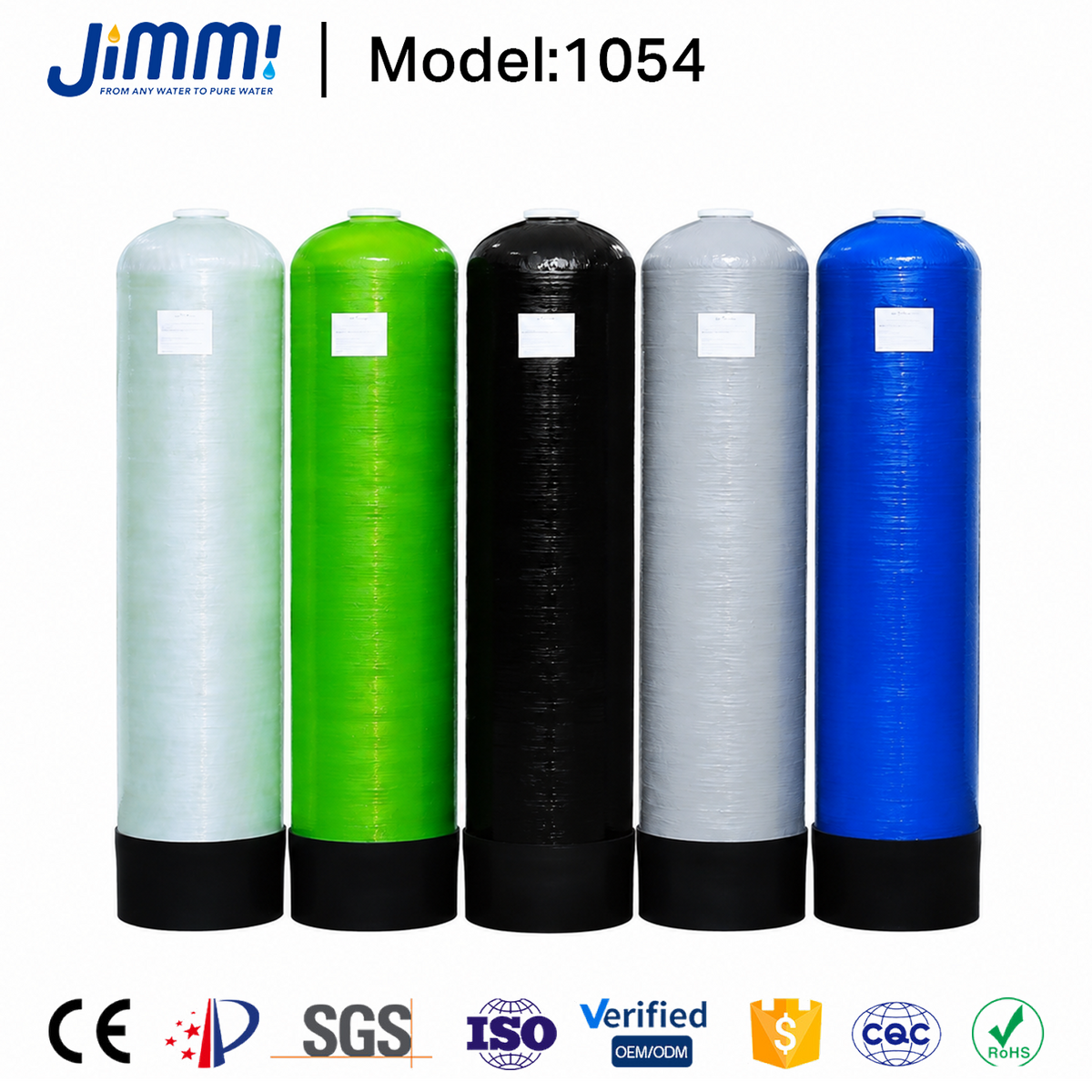 JIMMI Compact 16.7 Gallon Multi-Media Pre-treatment FRP Filter Tank