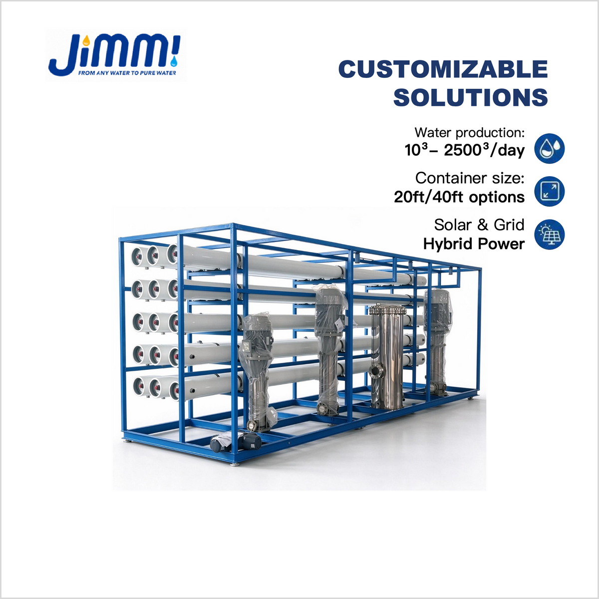 JIMMI 5000L/H Emergency Disaster Relief Rapid-Deploy RO Water Unit