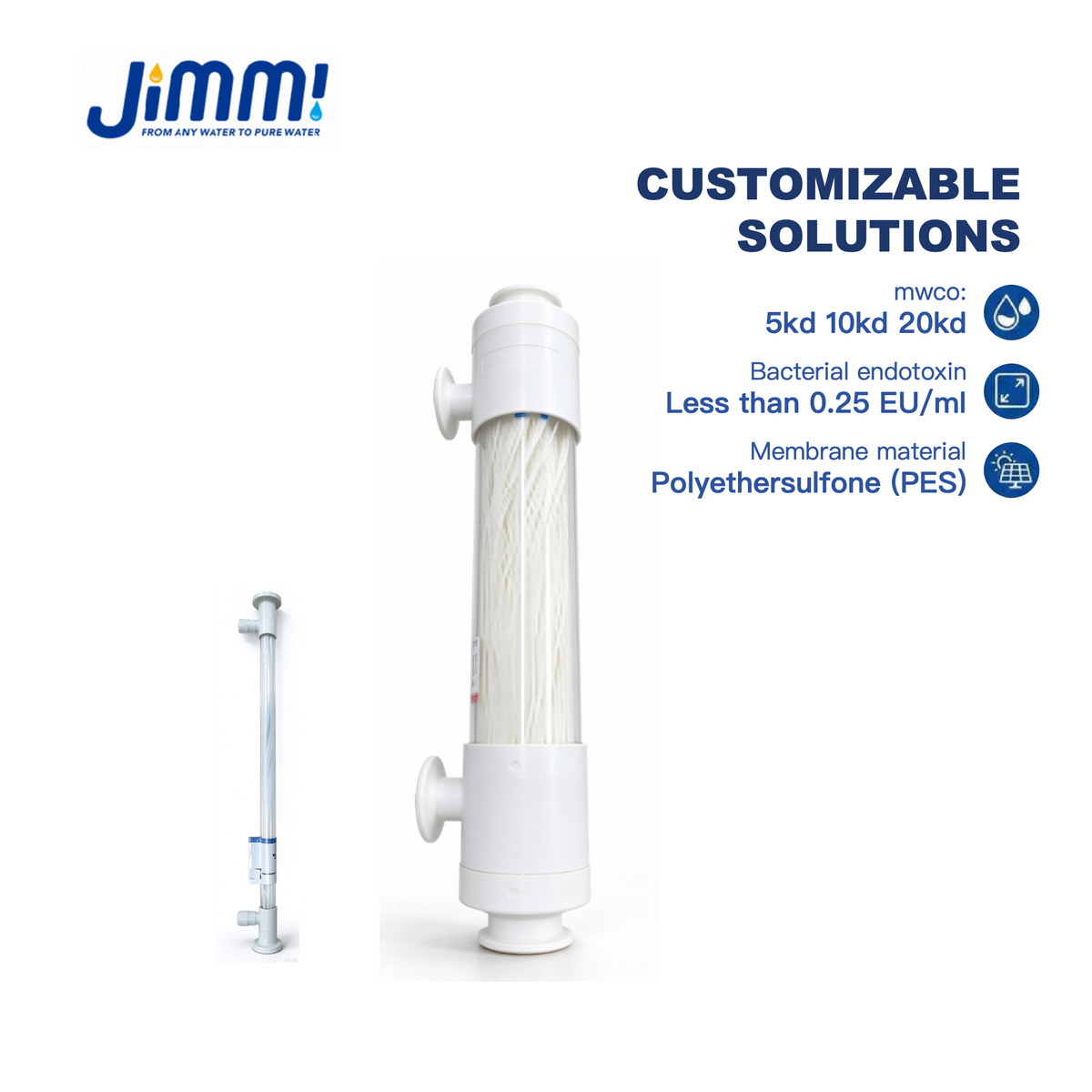 JIMMI 5kD/10kD Laboratory Hollow Fiber TFF Ultrafiltration Module