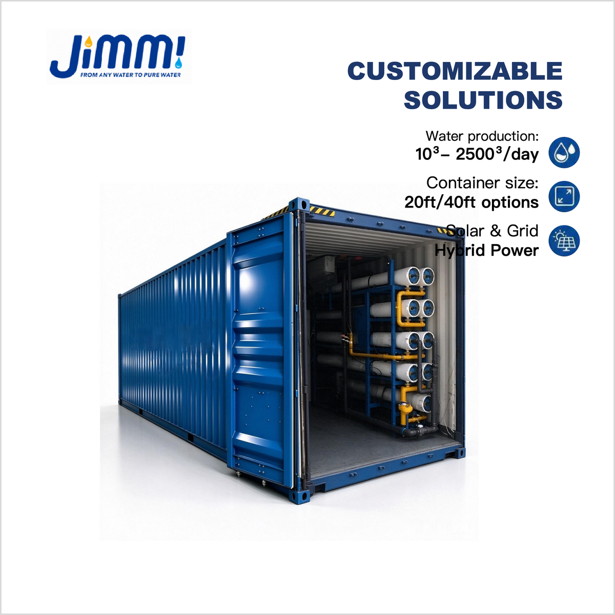 JIMMI 20GP/40GP Mobile Containerized RO Water Treatment Station