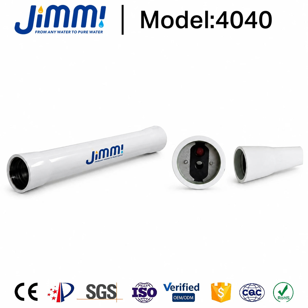 JIMI 8040 FRP RO Membrane Housing (Side Port / End Port)