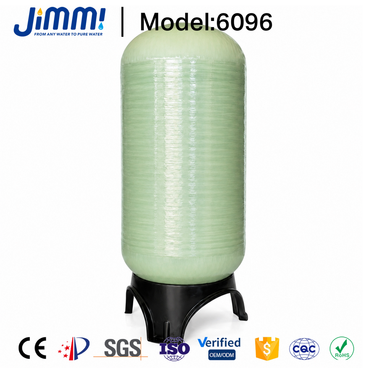 JIMMI Vertical Seamless Thickened FRP Tank for Industrial Water