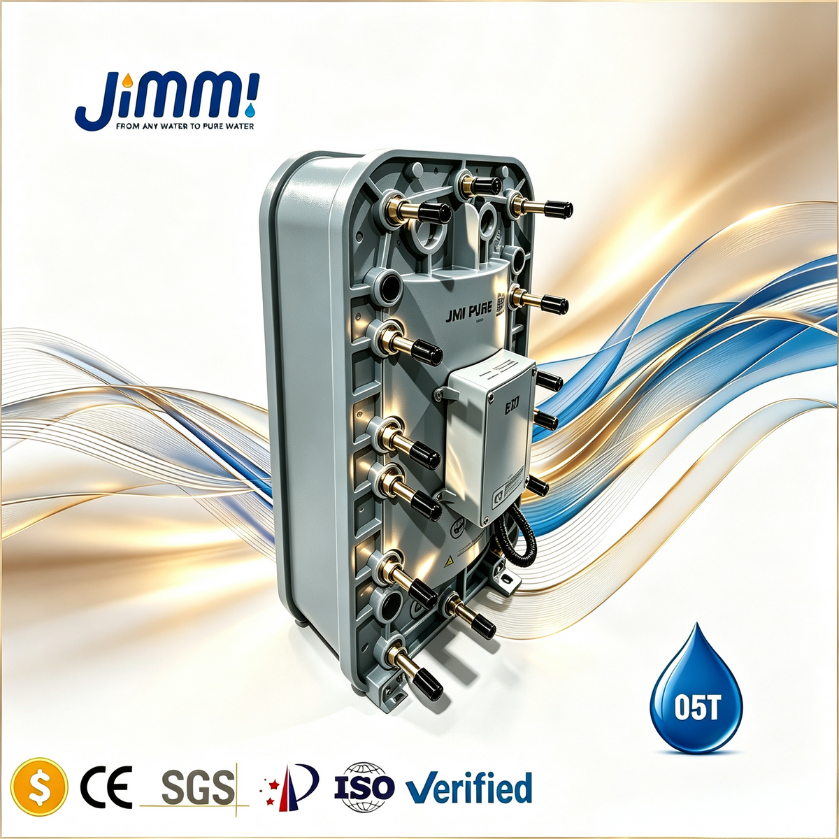 JIMMI 1000LPH Heavy-Duty Ultrapure Water CEDI Stack Device
