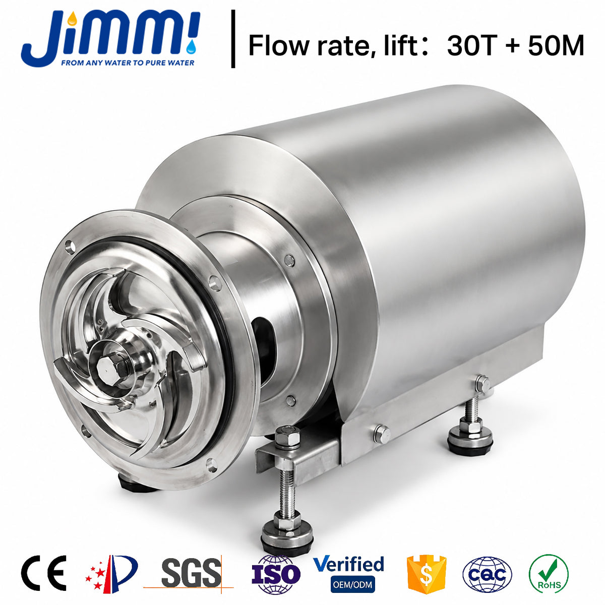 JIMMI Seawater & Saline Resistant Stainless Steel Process Pump