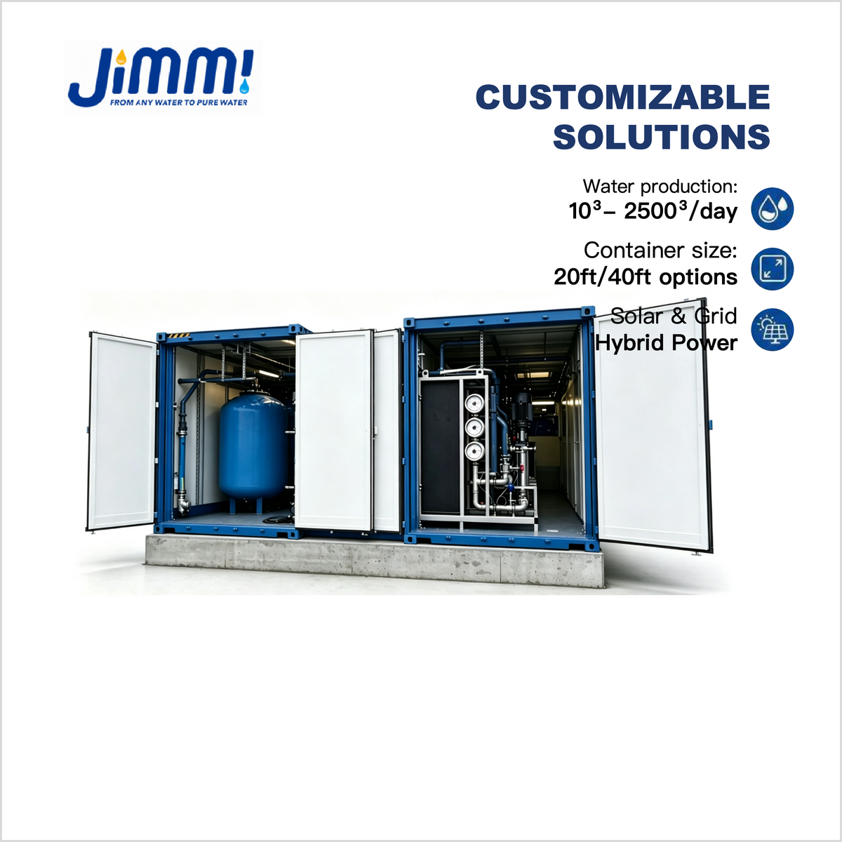 JIMMI 40T/D High-Recovery Seawater Desalination System for Island Resorts