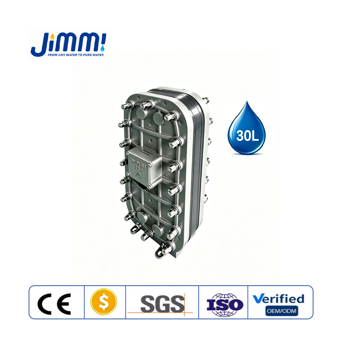 JIMMI Compact 30L-100L/H Laboratory Ultrapure CEDI Module