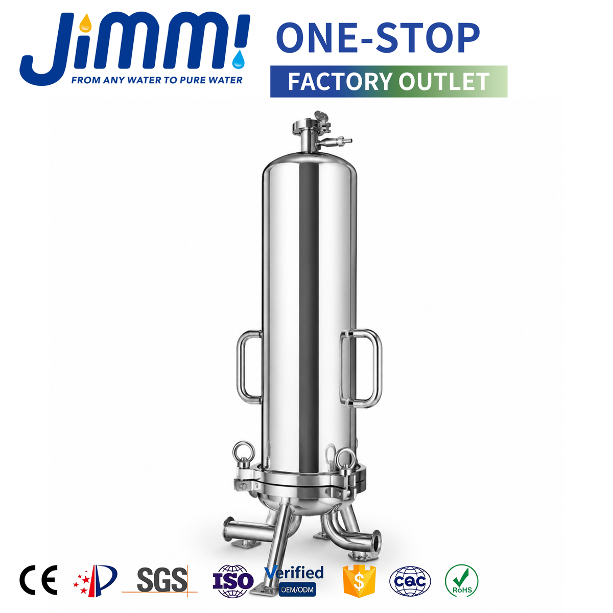 JIMMI Industrial High-Viscosity Liquid Filtration Stainless Steel Vessel
