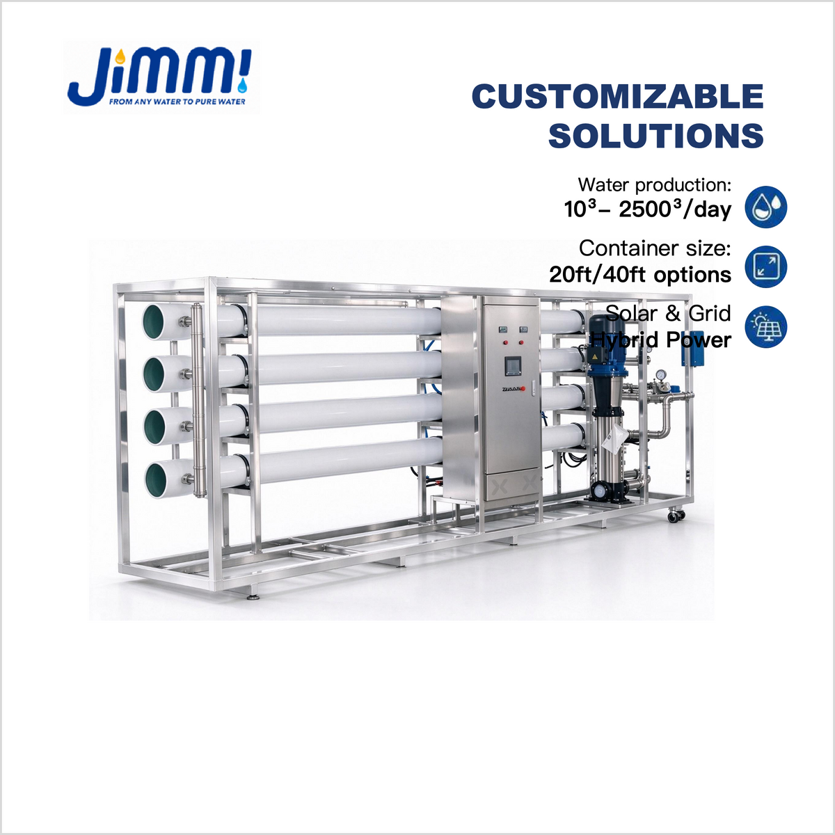 JIMMI 50 T/D River & Lake Surface Water Drinking Purification RO Station