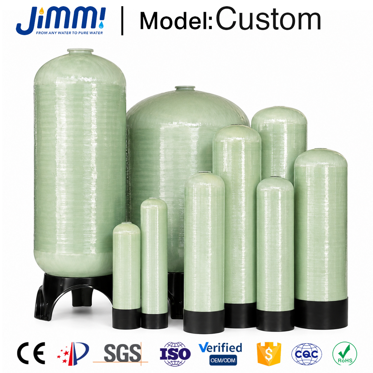 JIMMI Corrosion-Resistant Composite FRP Tank for Industrial Water Purification