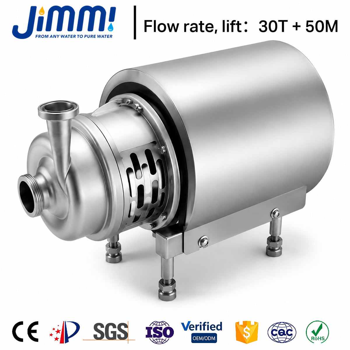 JIMMI Vertical High-Flow High-Head Industrial Centrifugal Pipeline Pump