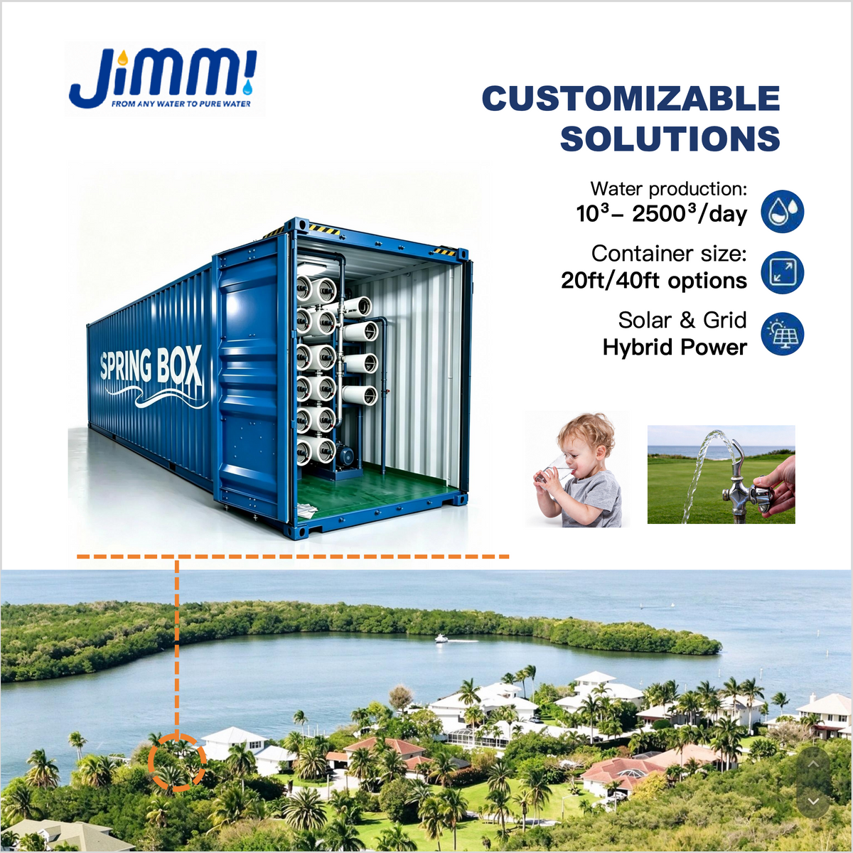 JIMMI 80-100 T/D Solar-Powered Containerized RO Desalination Plant