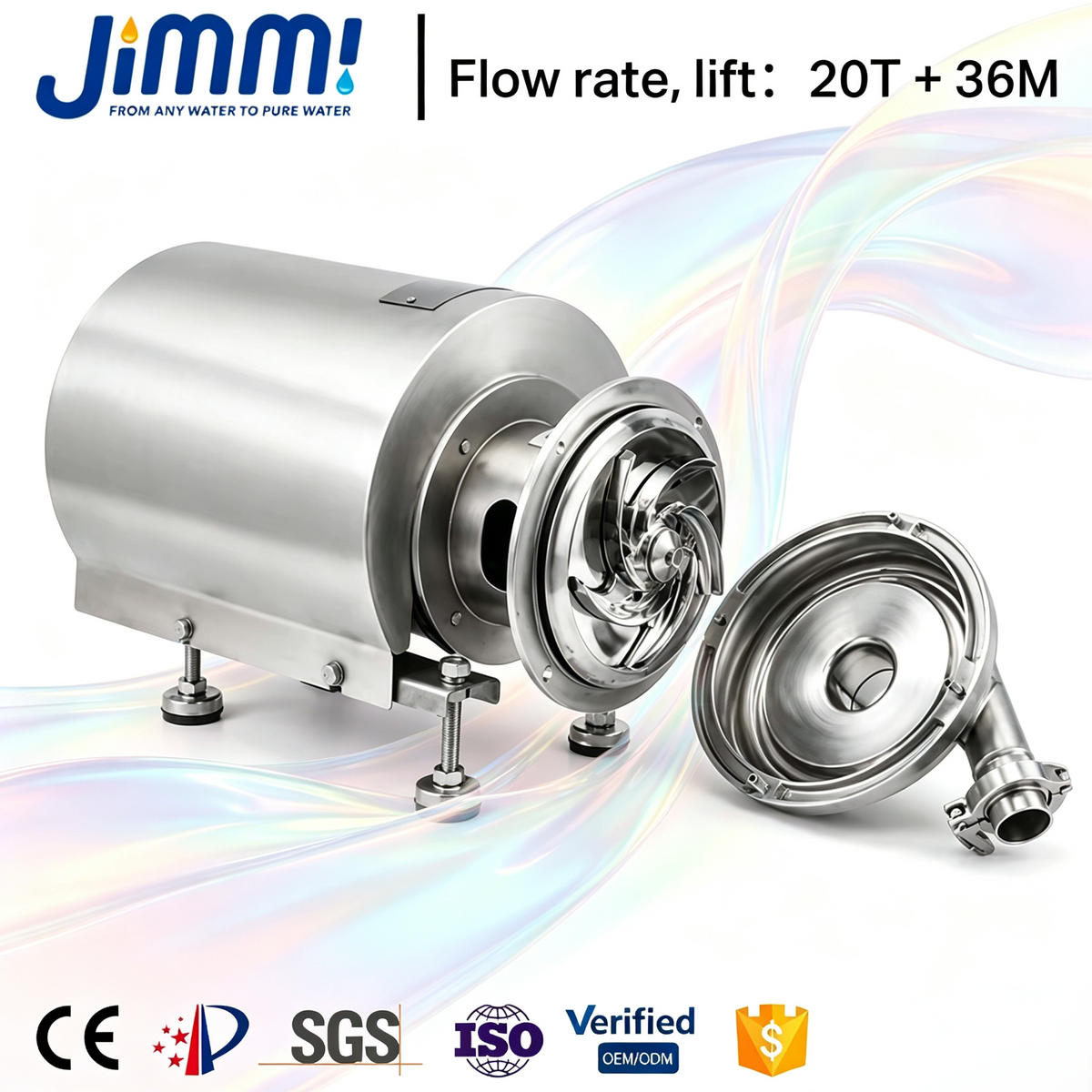 JIMMI Marine Grade SS Corrosion-Resistant Drainage Centrifugal Pump