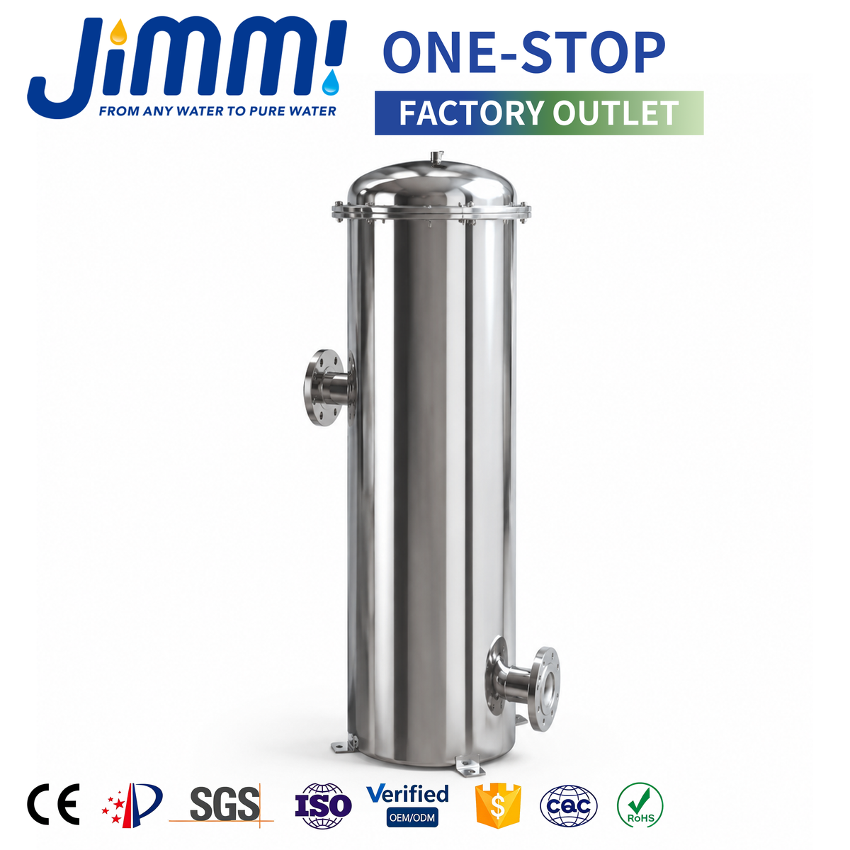 JIMMI Single-Cartridge 304/316L SS Water Precision Pre-Filter